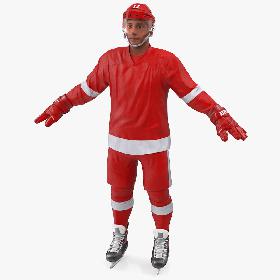 3D Hockey Player Red